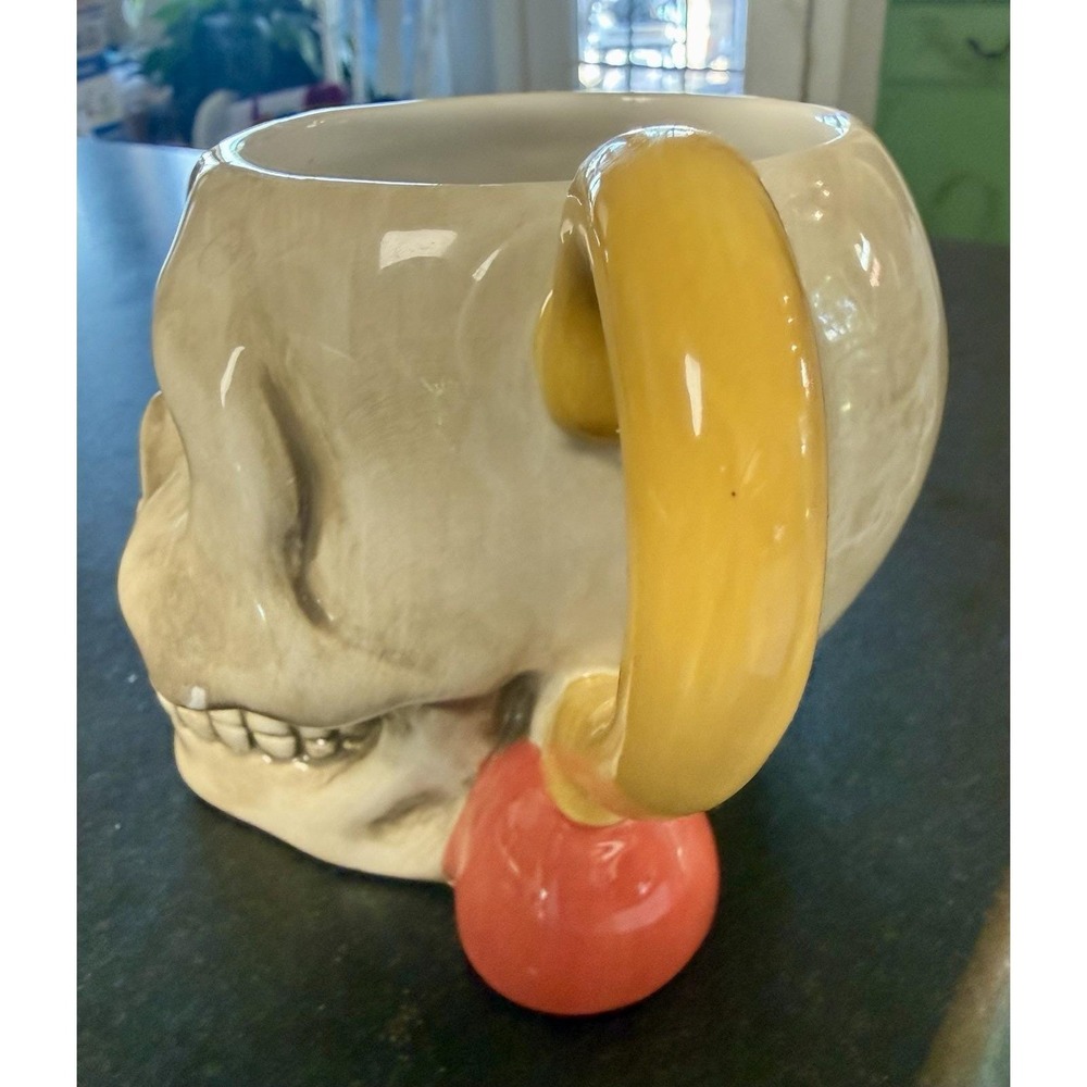 Large Pirate Skull Mug Cup Stein Eye Patch Sword Handle Key West Fast Ship